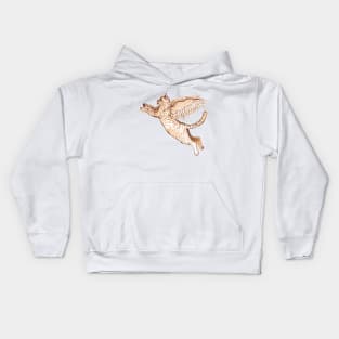 Winged, Flying Cat (Cattawampus) Kids Hoodie